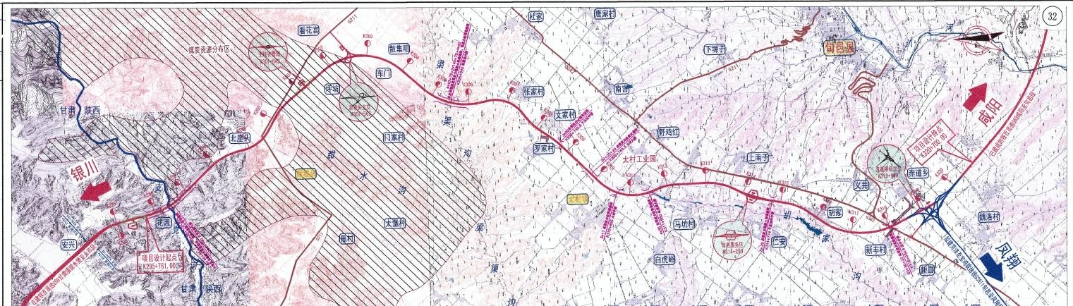 湫坡頭（陜甘界）至旬邑公路-地圖